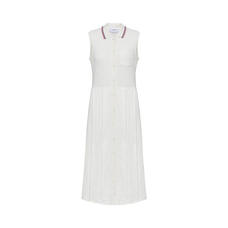 

Платье Thom Browne Sleeveless Pleated Bottom Polo Dress 'Natural White'