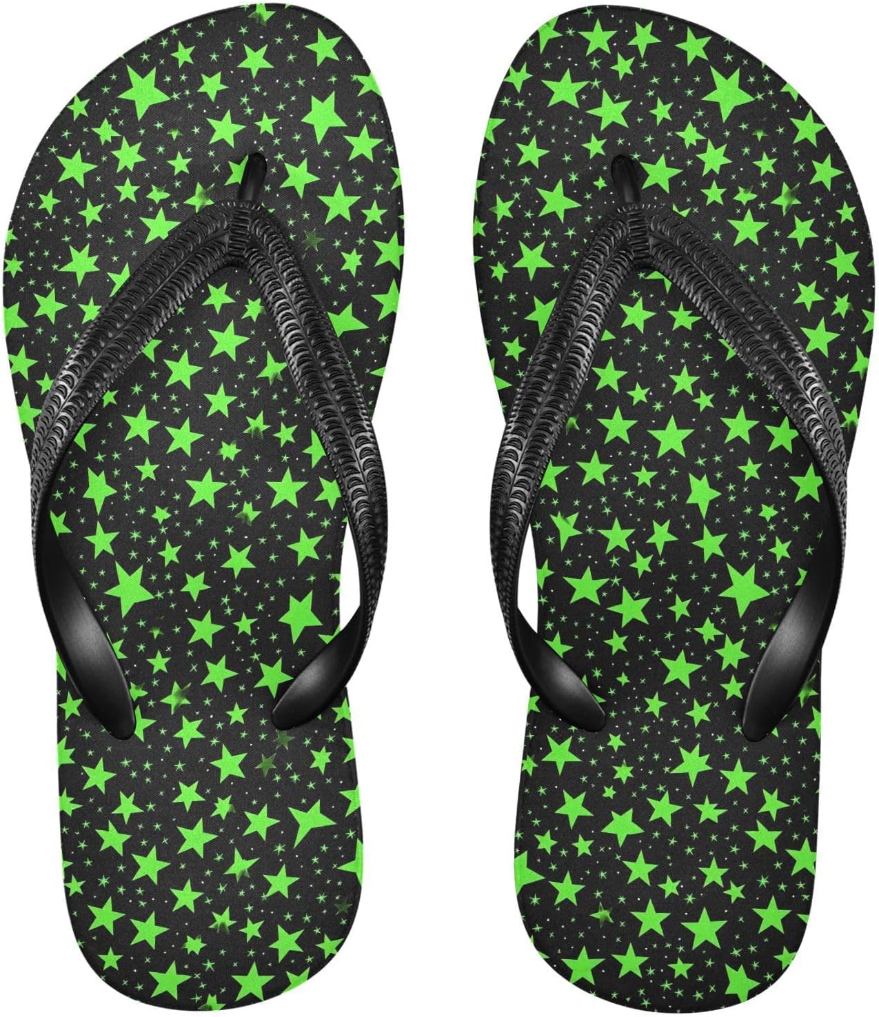 

Черные зеленые звездочки шлепанцы пляжные летние повседневные сандалии для женщин и мужчин 20859552 Kfbe