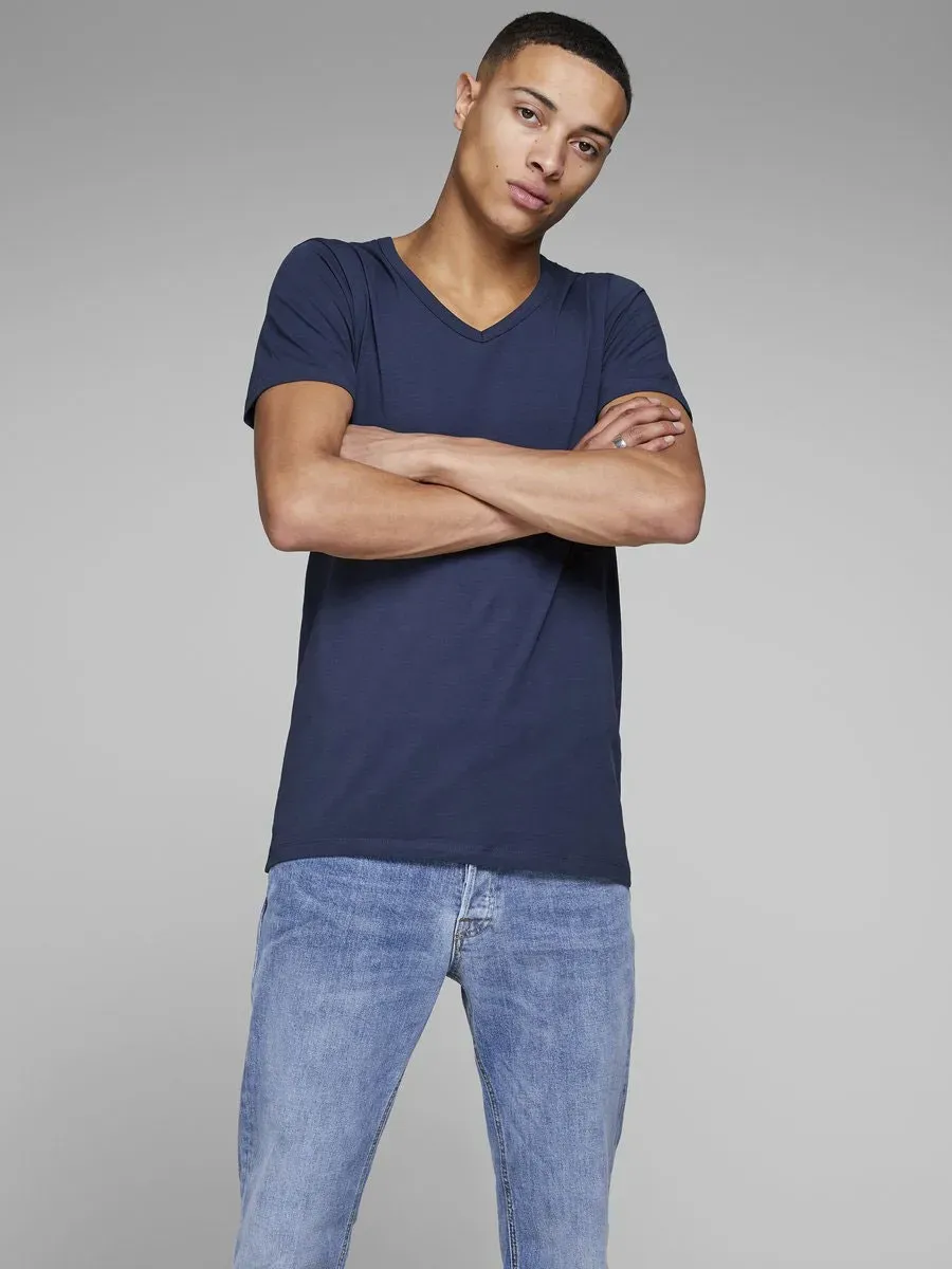 

Футболка Jack & Jones "SLIM-FIT BASIC TEE V-NECK", с V-образным вырезом, синий