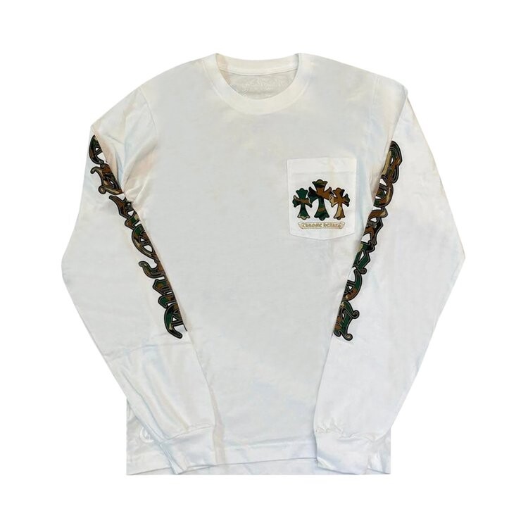 

Футболка Chrome Hearts Horse Shoe Long-Sleeve T-Shirt, белый, Серый, Футболка Chrome Hearts Horse Shoe Long-Sleeve T-Shirt, белый