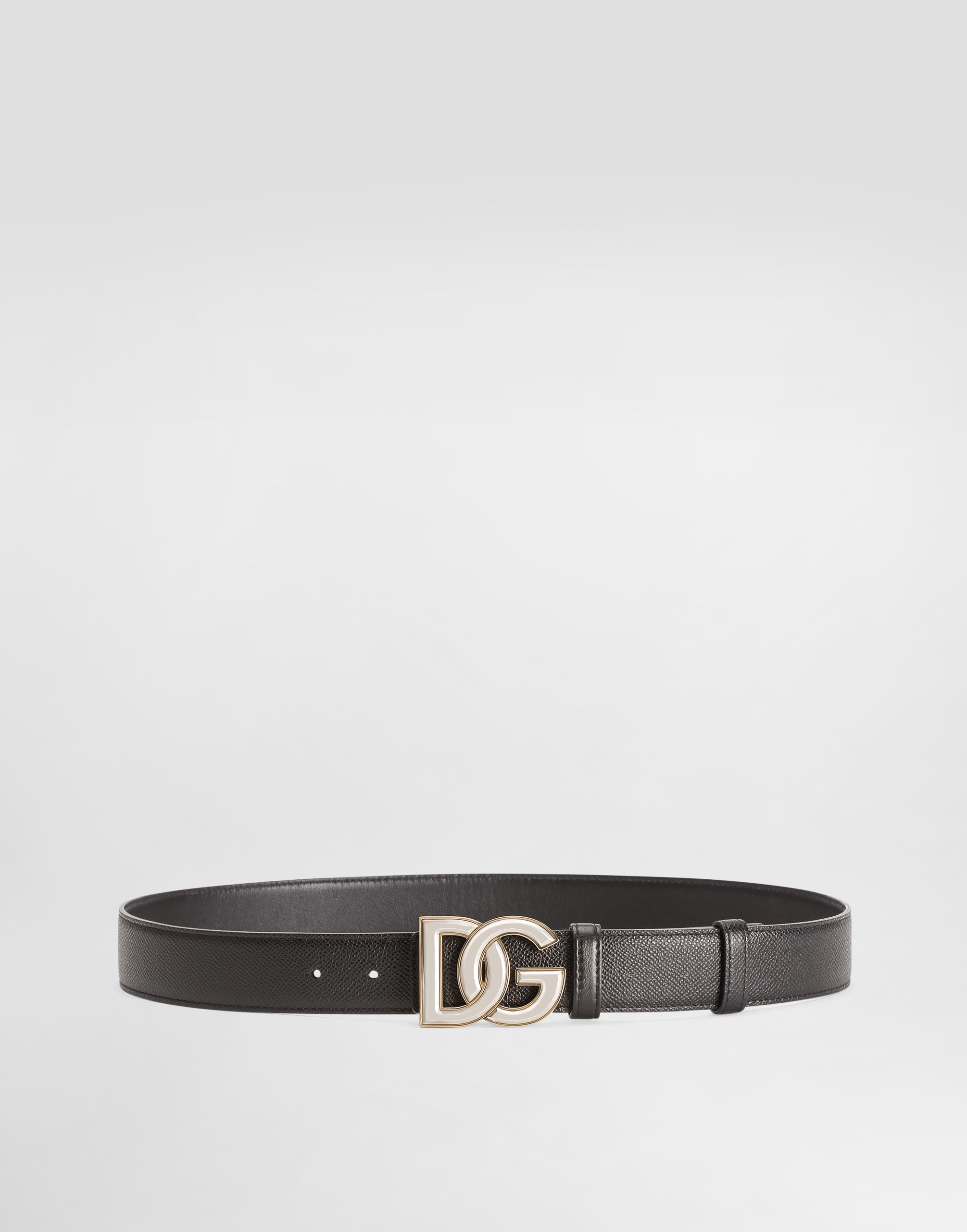 

Ремень из альпийской телячьей кожи Dolce & Gabbana, черный