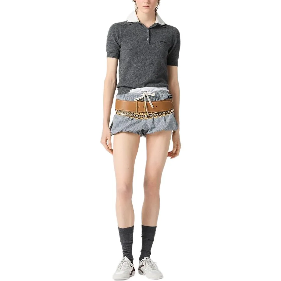 SS26 Кашемировый свитер Regular Fit женский MIU MIU, slate серый — фото 3