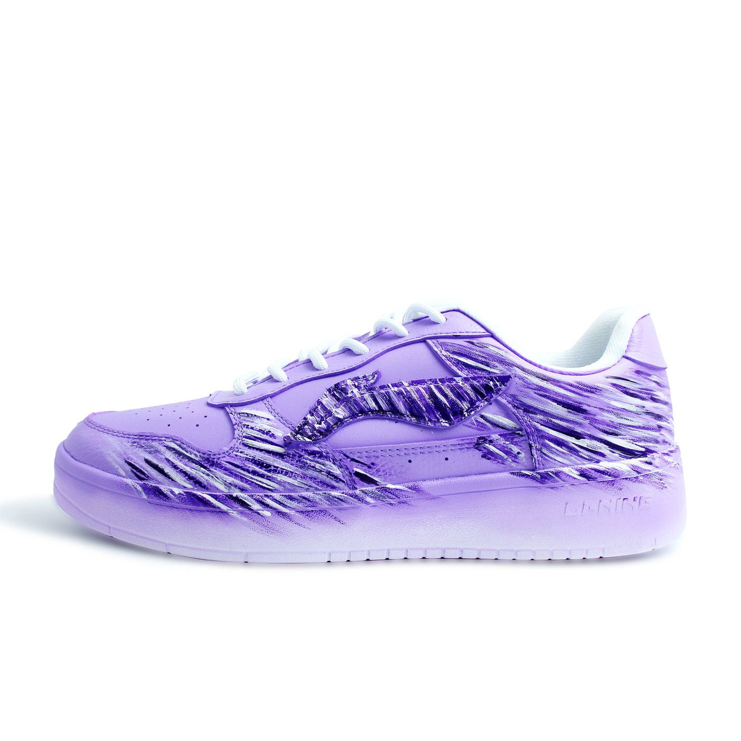 

Кроссовки для скейтбординга Li Ning Floating Boat Hand Drawn Graffiti Balance Lightweight Low top Skateboard Shoes Unisex, светлый фиолетовый