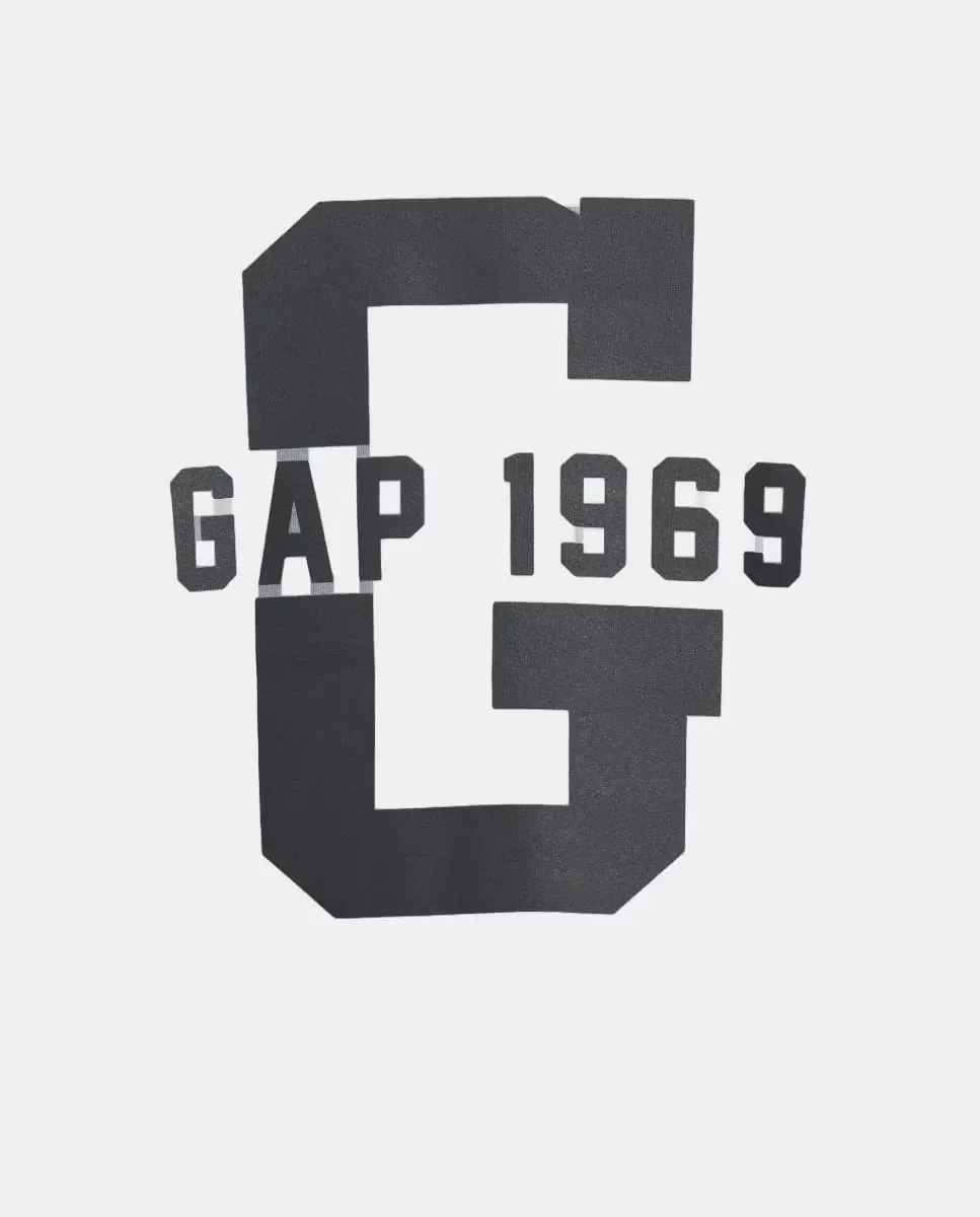 Свитшот с круглым вырезом и детским принтом Gap, серый — фото 3