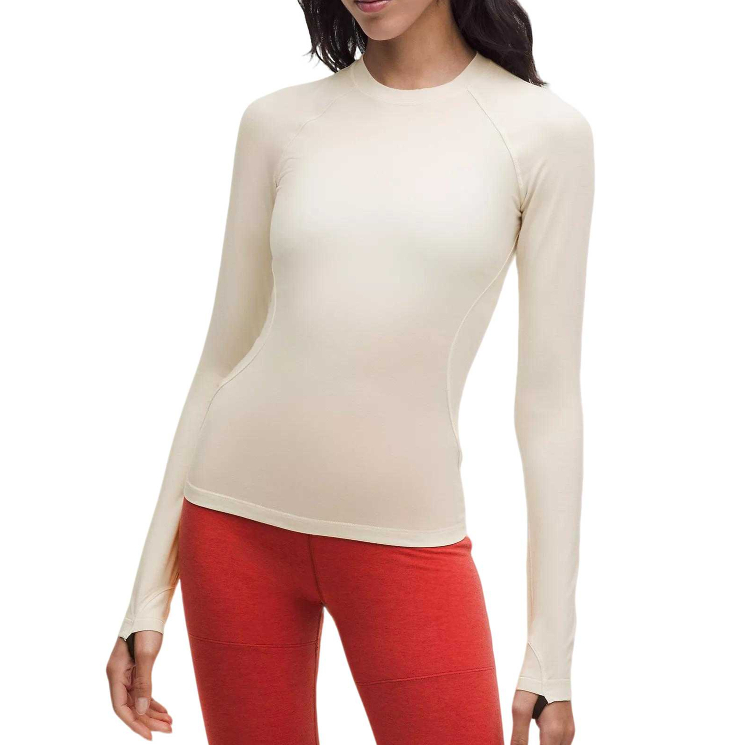 

Женская футболка Lululemon, светлый айвори белый/черный/ltiv/blk