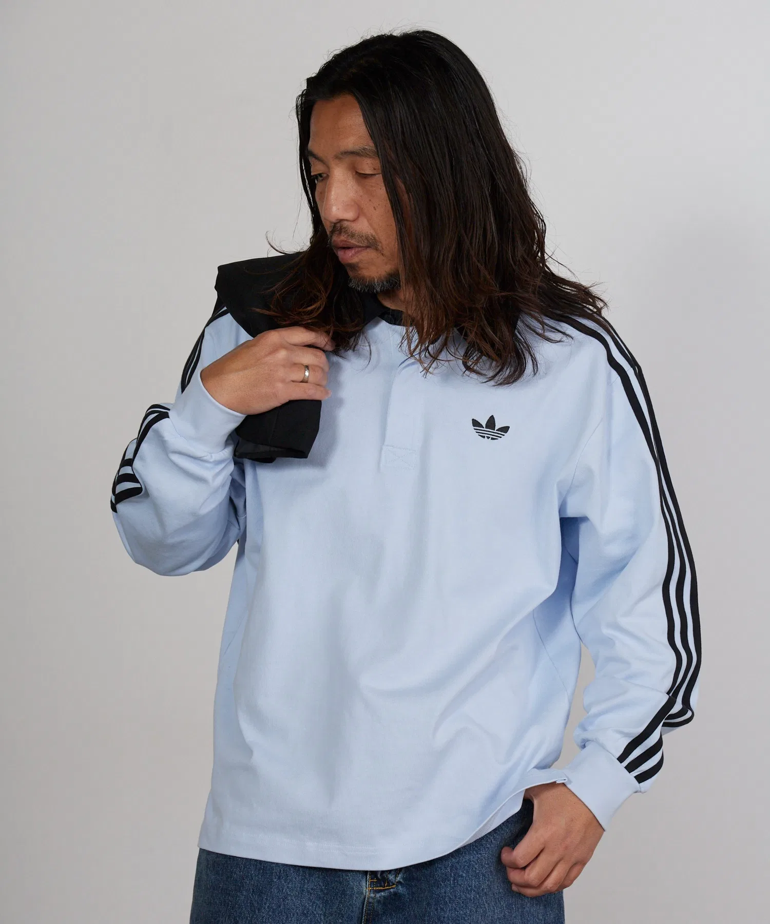 Поло-рубашка adidas Three Stripes Rugby с длинными рукавами, коллекция весна/лето 2026