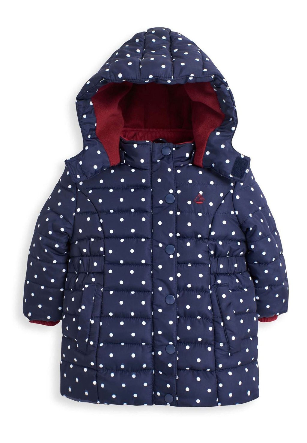 

Зимнее пальто JoJo Maman Bébé, цвет navy white dot