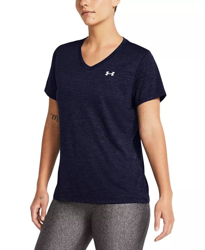 

Женский топ Twist Tech с V-образным вырезом и короткими рукавами Under Armour, синий