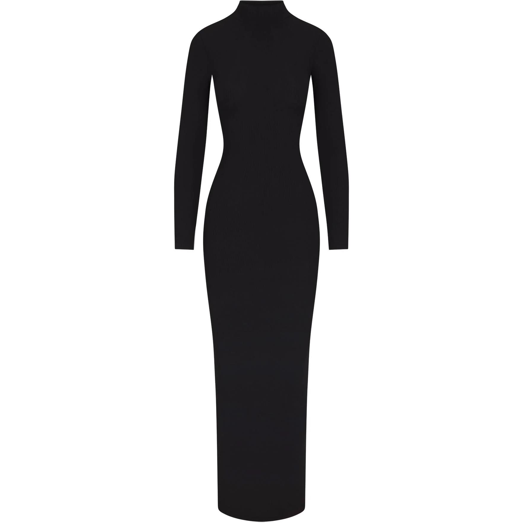 

Скимс софт лаундж водолазка длинное платье с длинными рукавами женское ONYX/Onyx