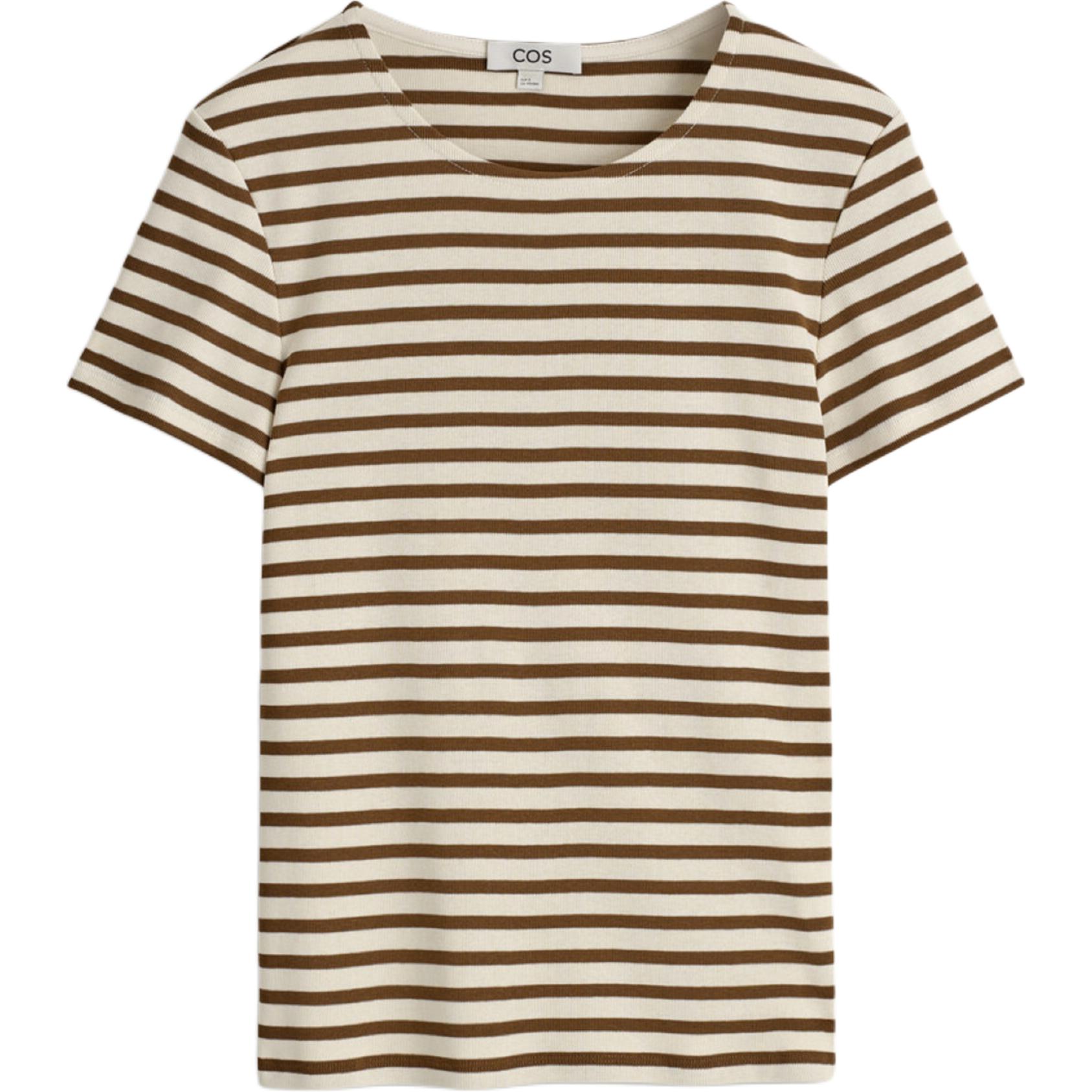 

COS Футболка Women's коричневая/в полоску, Коричневый, COS Футболка Women's коричневая/в полоску