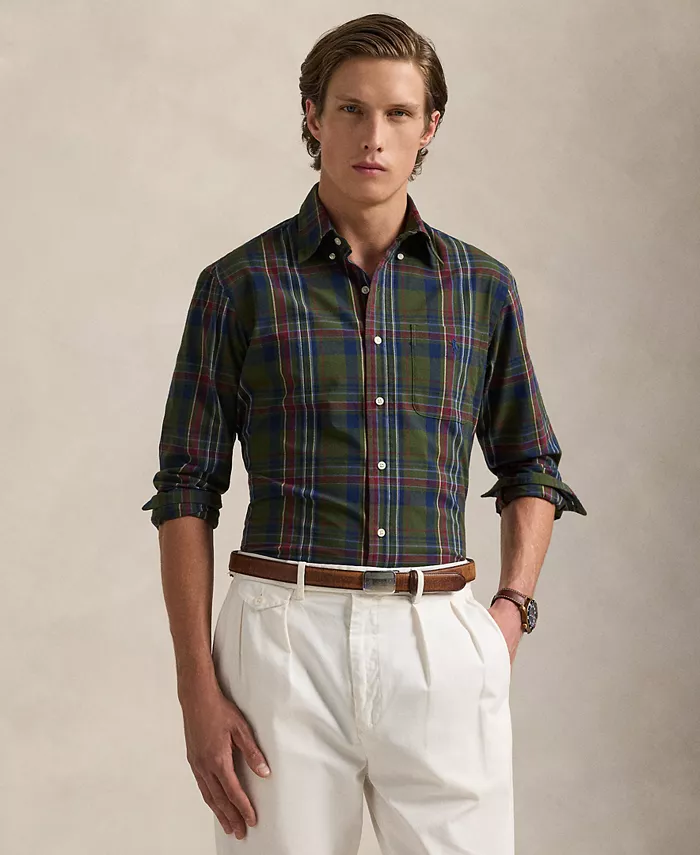 

Мужская классическая рубашка в клетку Performance Polo Ralph Lauren, зеленый