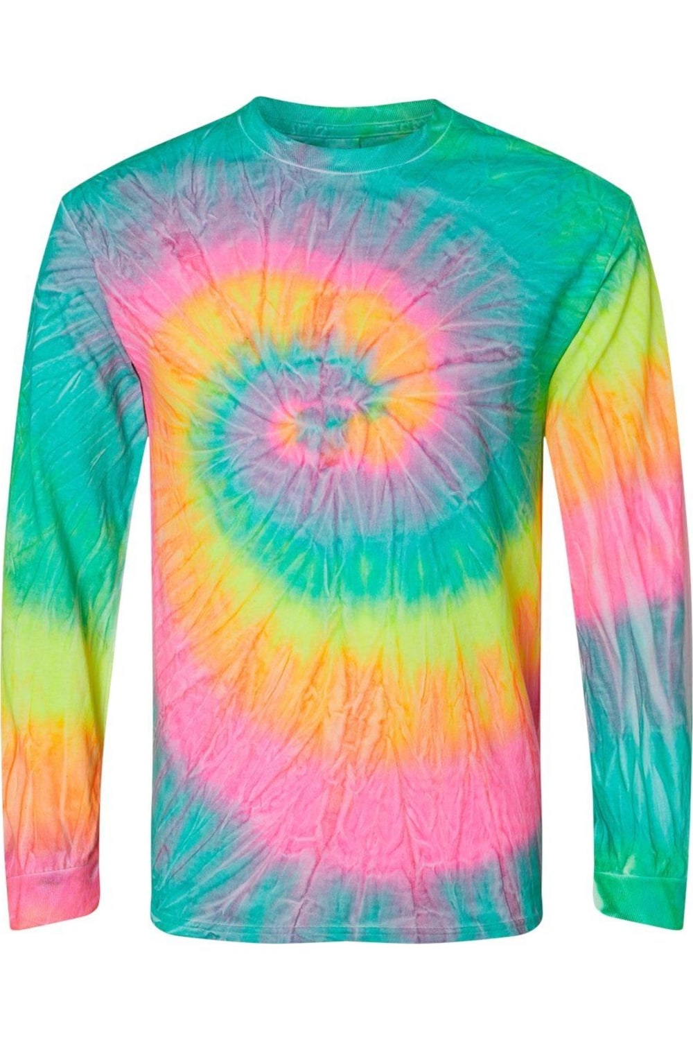 

Футболка с длинным рукавом в цветном узоре Colortone, цвет minty rainbow