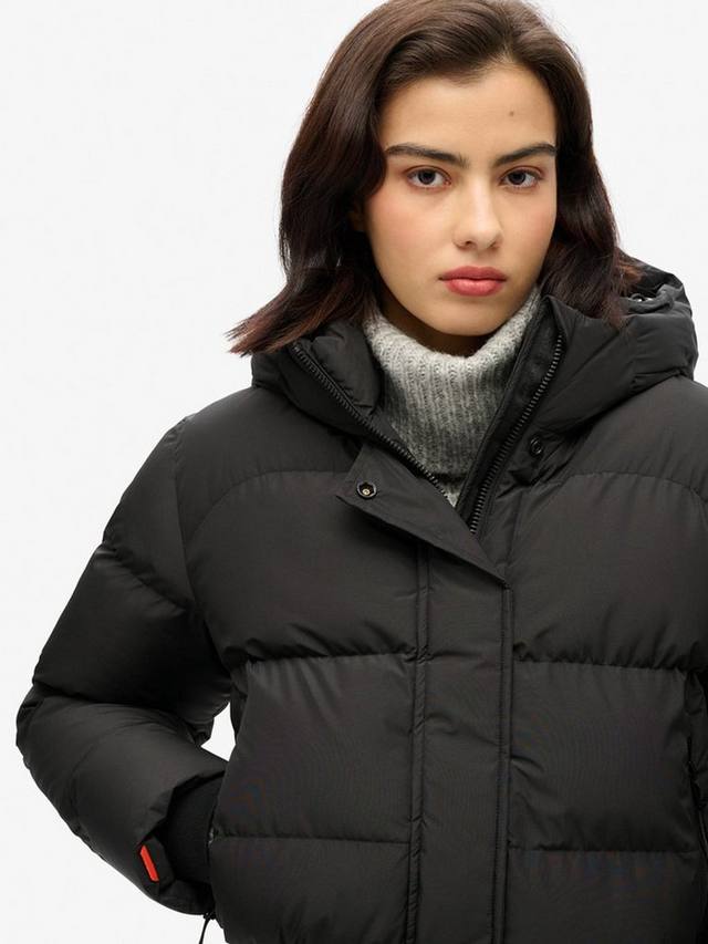 Спортивная куртка-бомбер из фугу с капюшоном Superdry, черный — фото 3