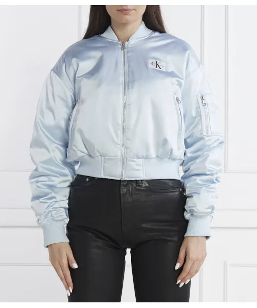 

Бомбер Cropped fit Calvin Klein Jeans, синий