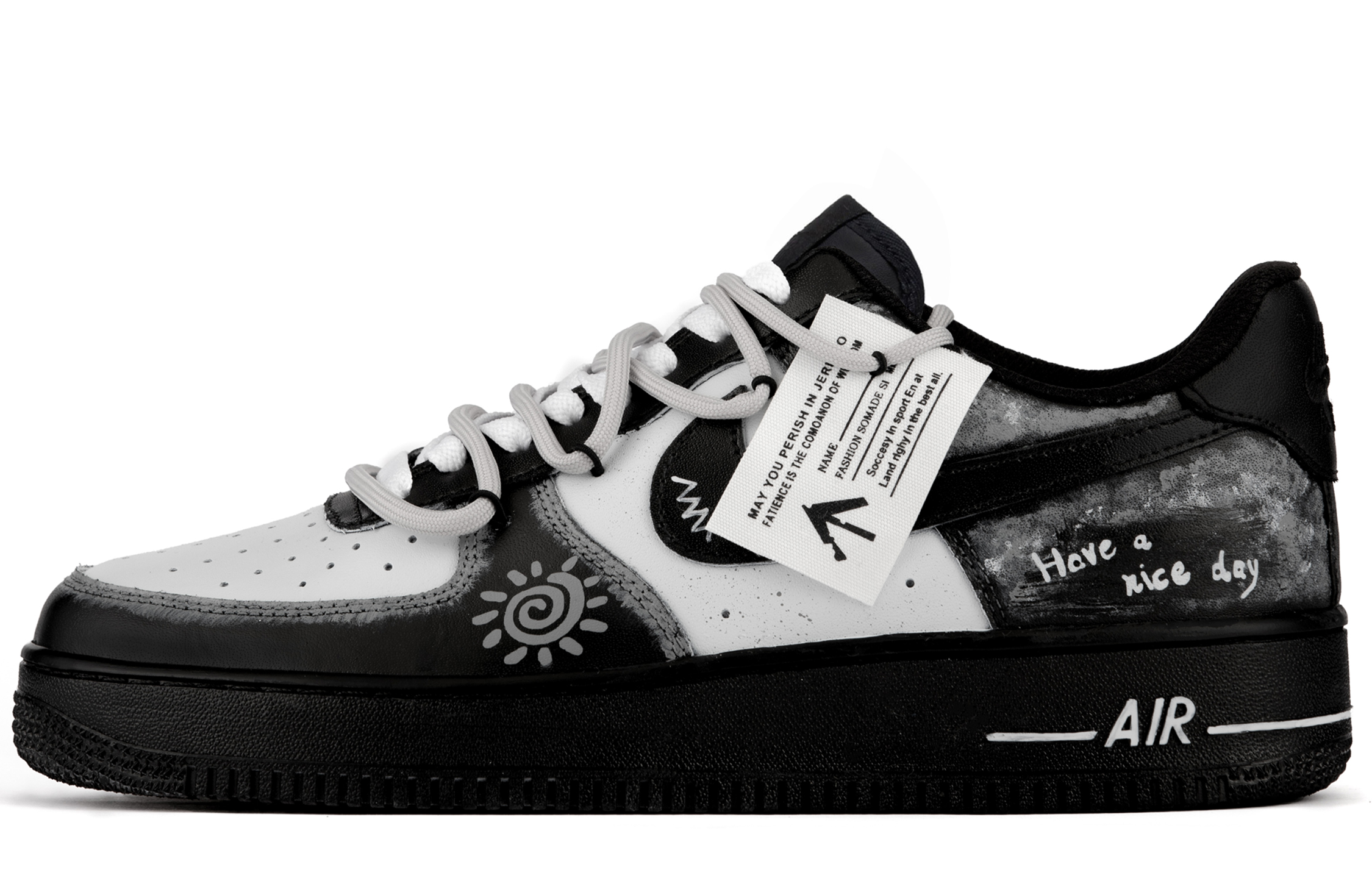 

Nike Кроссовки Air Force 1 для скейтбординга, износостойкие, мужские, черно-серые
