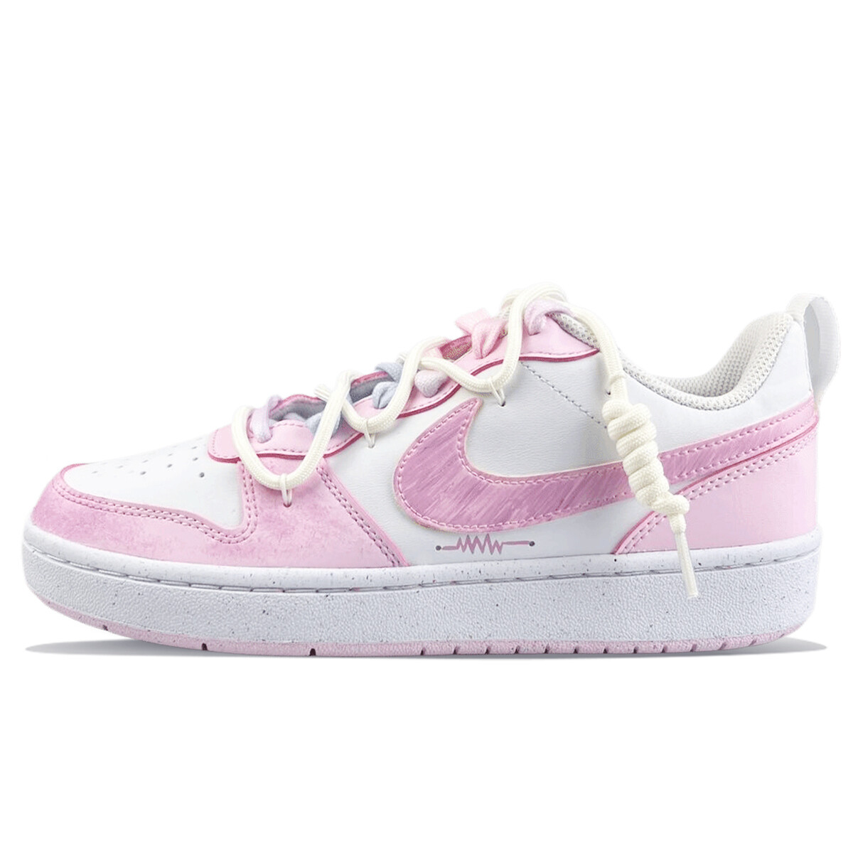 

Кроссовки Nike Court Borough Skateboard Shoes Women's Low-Top Pink White, Белый, Кроссовки Nike Court Borough Skateboard Shoes Women's Low-Top Pink White