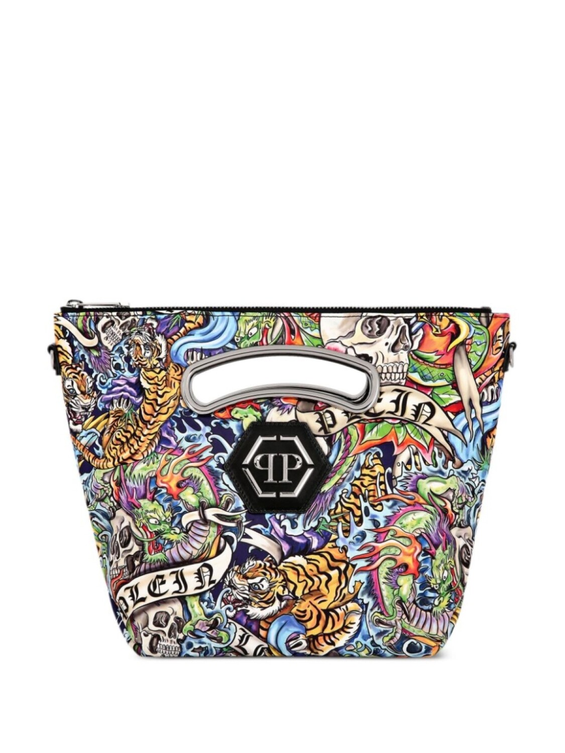 

Philipp Plein средняя сумка с принтом татуировки, черный