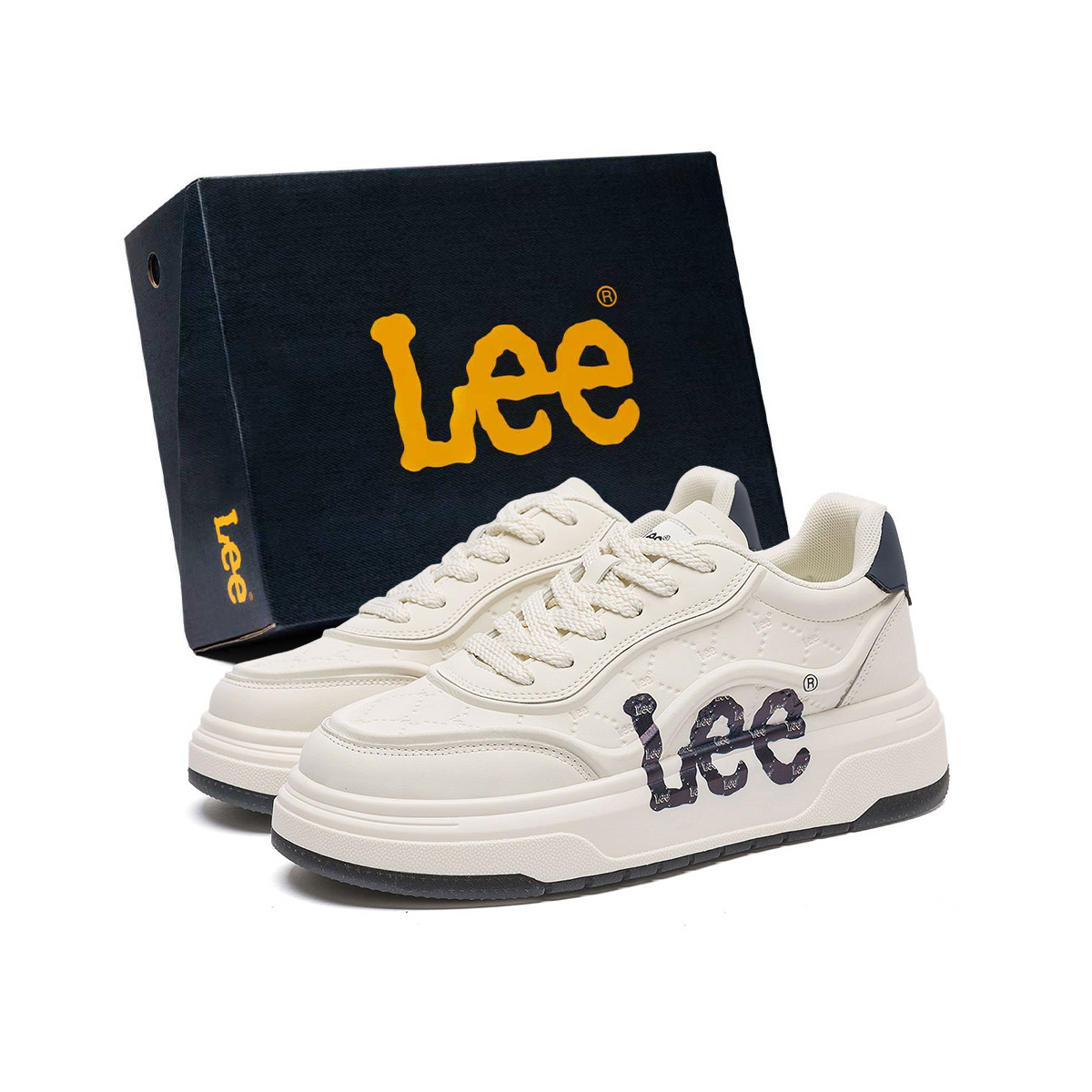 

Lee Мужские низкие кеды для скейтбординга, черно-бело-синий