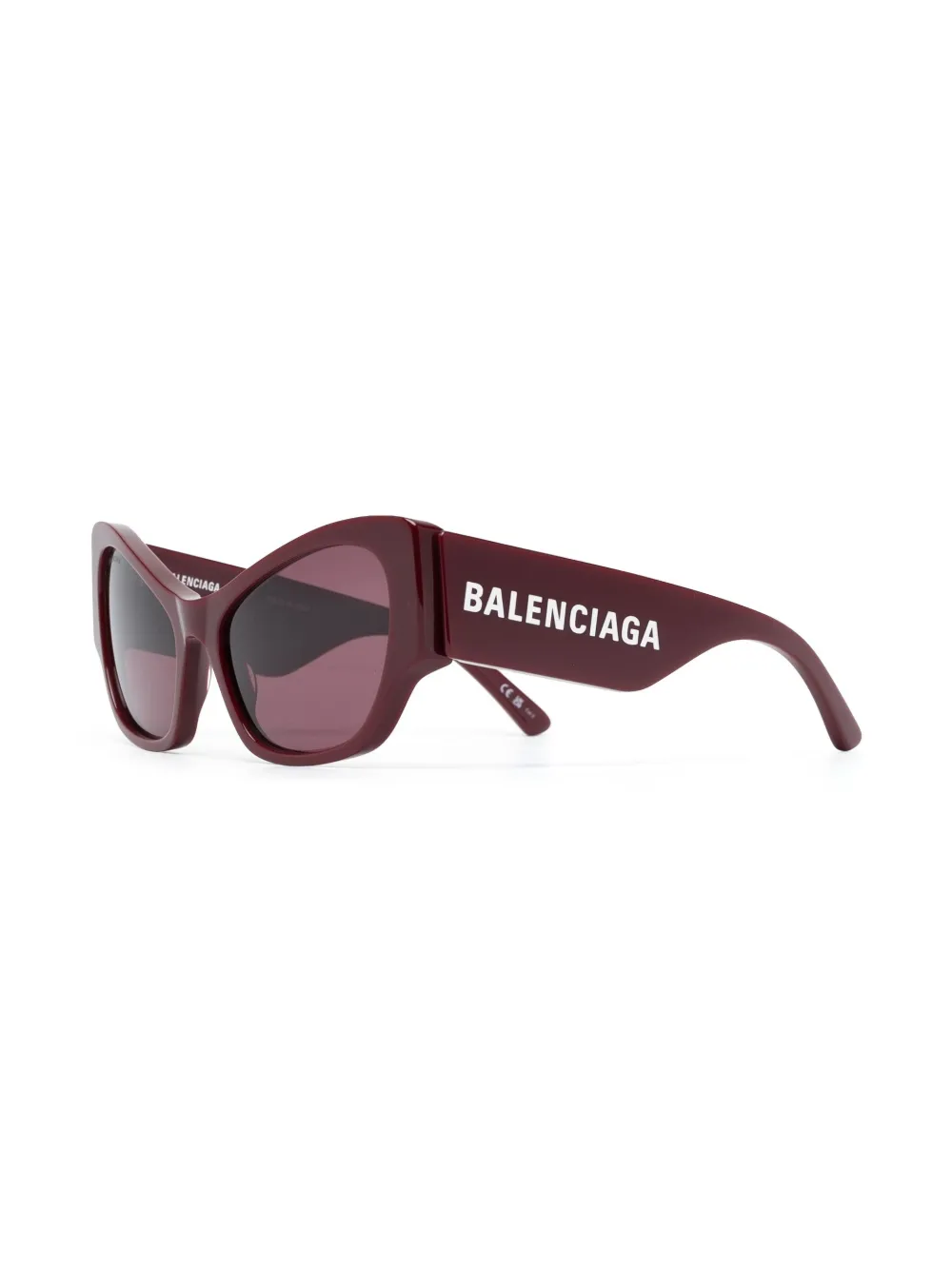 Солнцезащитные очки в оправе 'кошачий глаз' с логотипом Balenciaga Eyewear, красный — фото 2