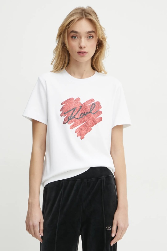 

Хлопковая футболка Karl Lagerfeld, белый