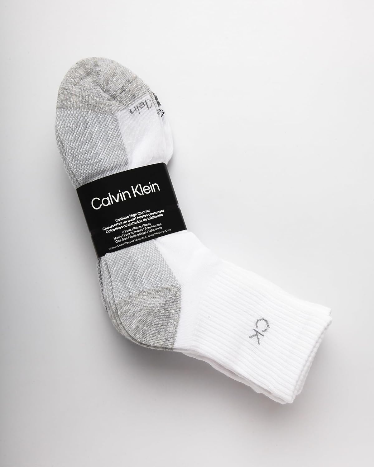 Мужские носки Calvin Klein - спортивные носки с высокой амортизацией (6 шт.), White Ck Logo — фото 2