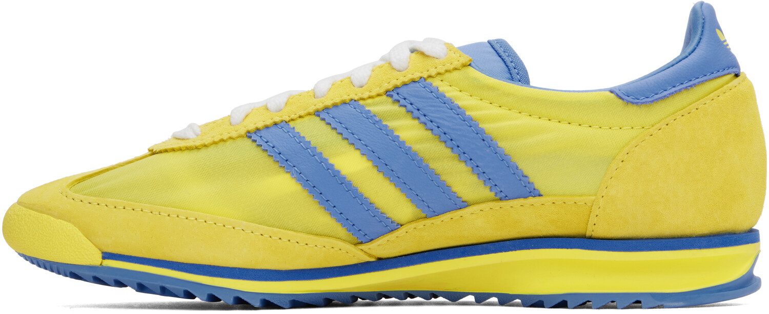 Желто-синие кроссовки Adidas Originals Edition SL72 Sporty & Rich, Light yellow/Real blue — фото 3