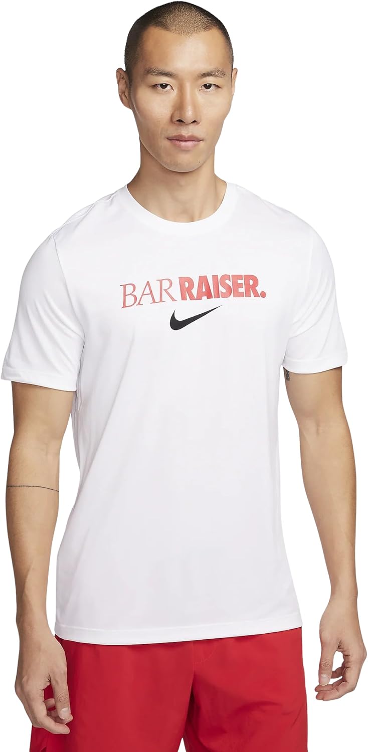 

Мужская футболка Nike Dri-FIT Fitness Bar Raiser, White, Белый, Мужская футболка Nike Dri-FIT Fitness Bar Raiser, White