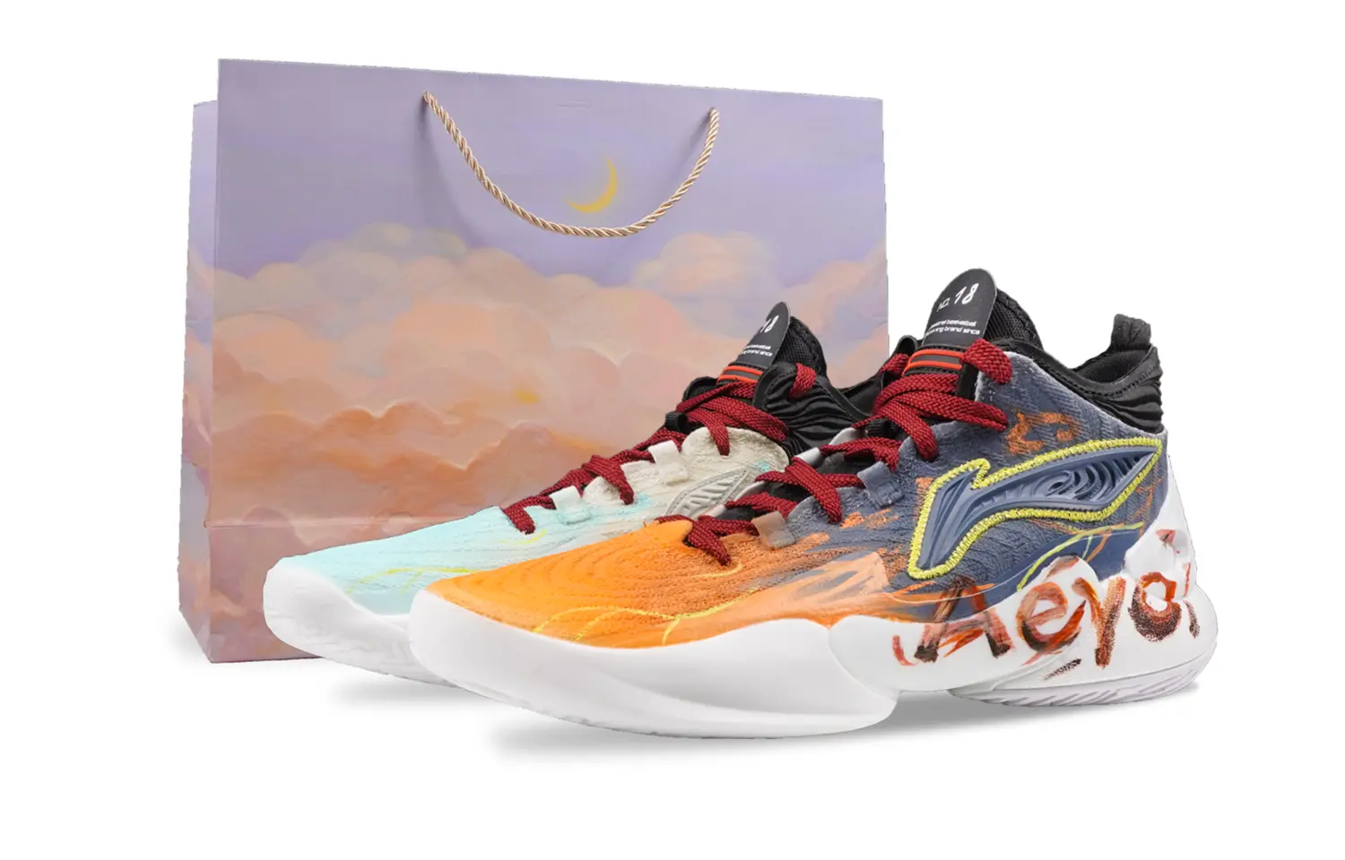 

LINING Баскетбольные кроссовки YuShuai 18 с нескользящим и износостойким покрытием, низкие, мужские, сине-оранжевые, непарные