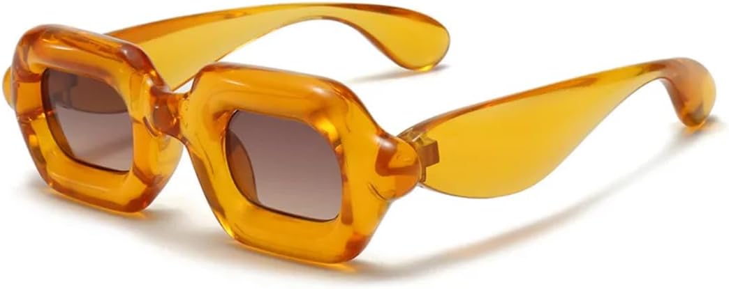 

Ретро-модные панк-очки для вечеринок, женские и мужские солнцезащитные очки в винтажном стиле с защитой от УФ-излучения UV400 для активного отдыха на открытом воздухе VFDHN, Orange Brown