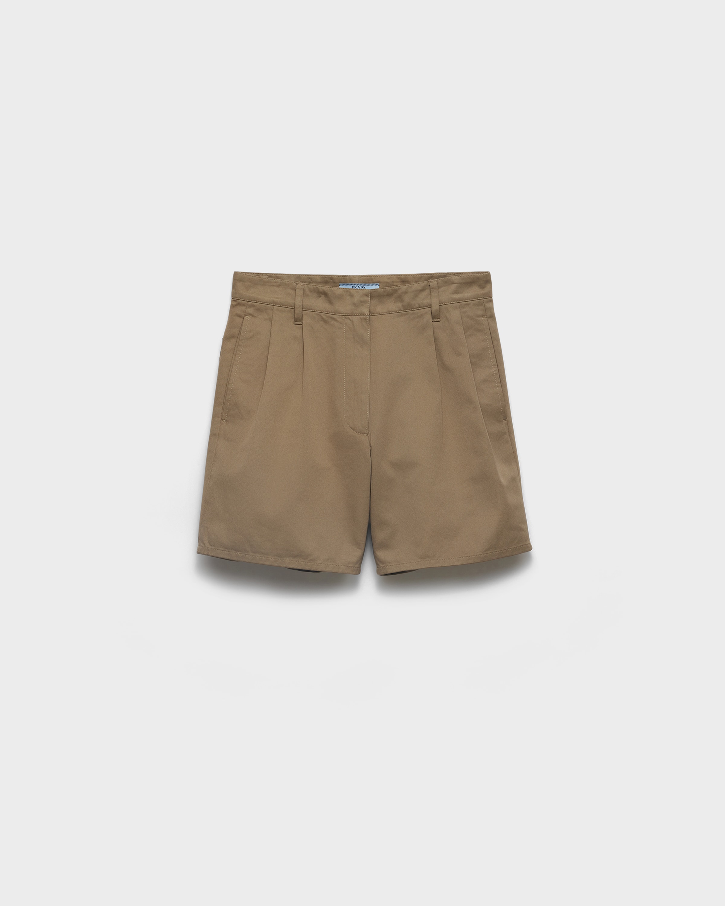 

Выстиранные бермуды-чино Prada, глиняно-серый