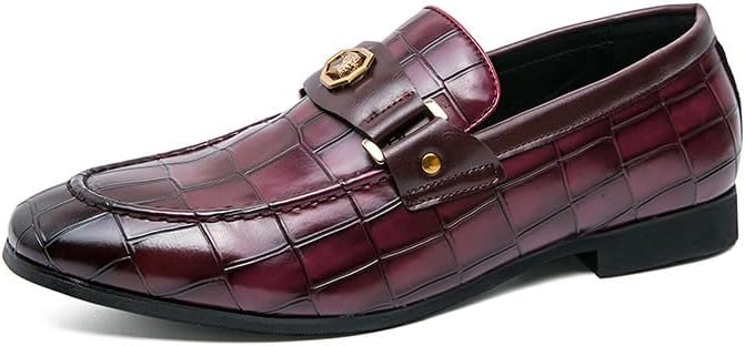 

Мужские лоферы Santimon Mens Penny из крокодиловой кожи, деловые туфли без шнурков, подходящие для ежедневной носки, работы и свадебных мероприятий, фиолетовый