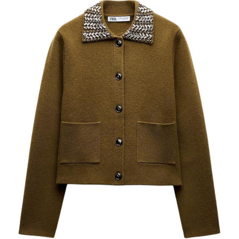 

Свитер женский тёмный хаки ZARA