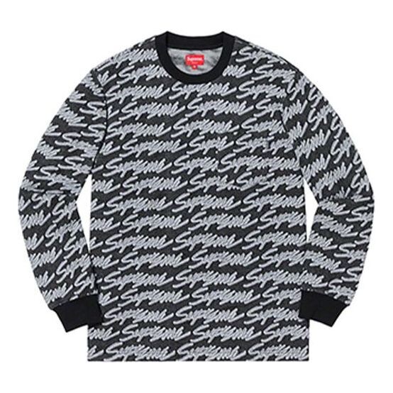 

Футболка ss19 signature script logo ls pocket tee Supreme, черный