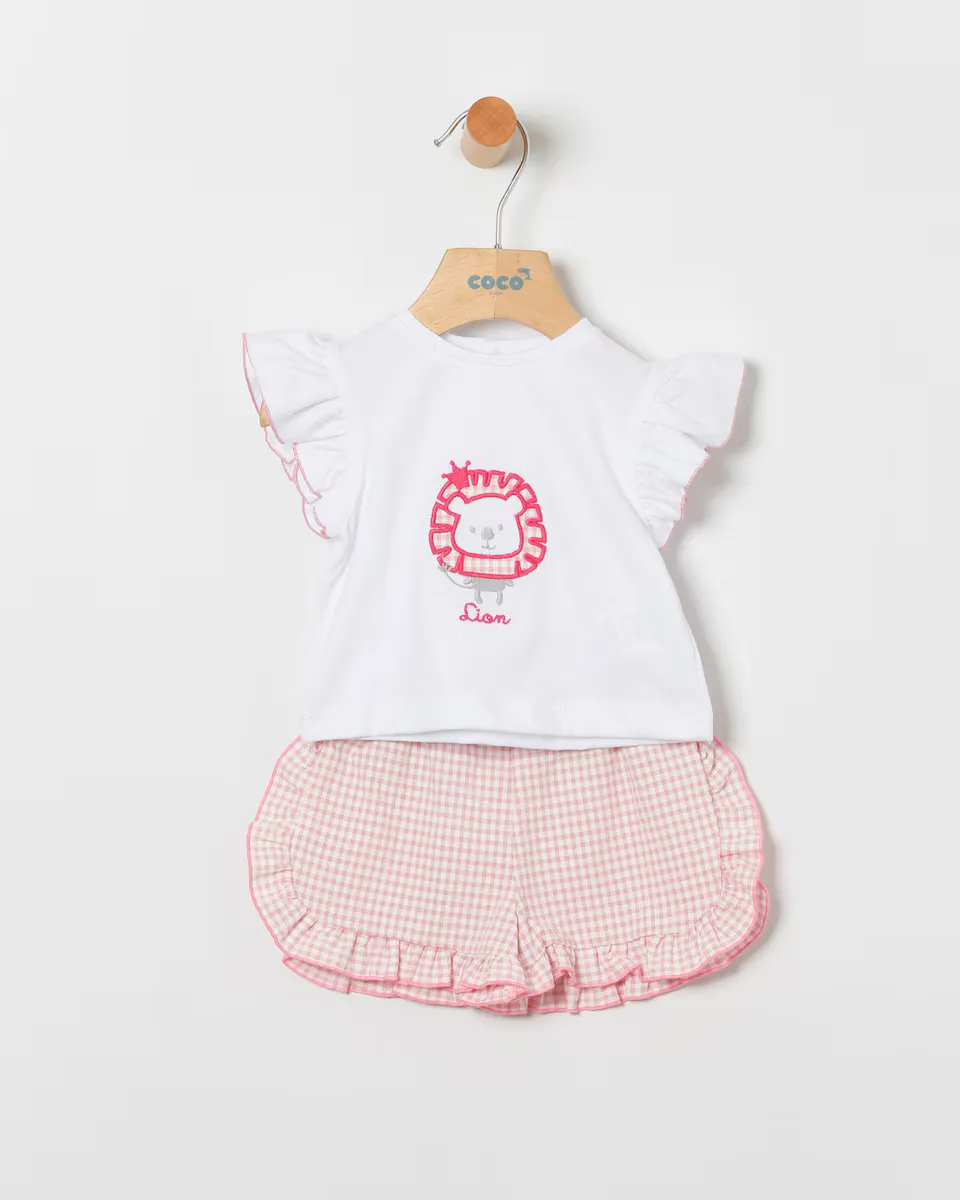 

Комплект из футболки и шорт в клетку Coco Acqua, цвет Rosa
