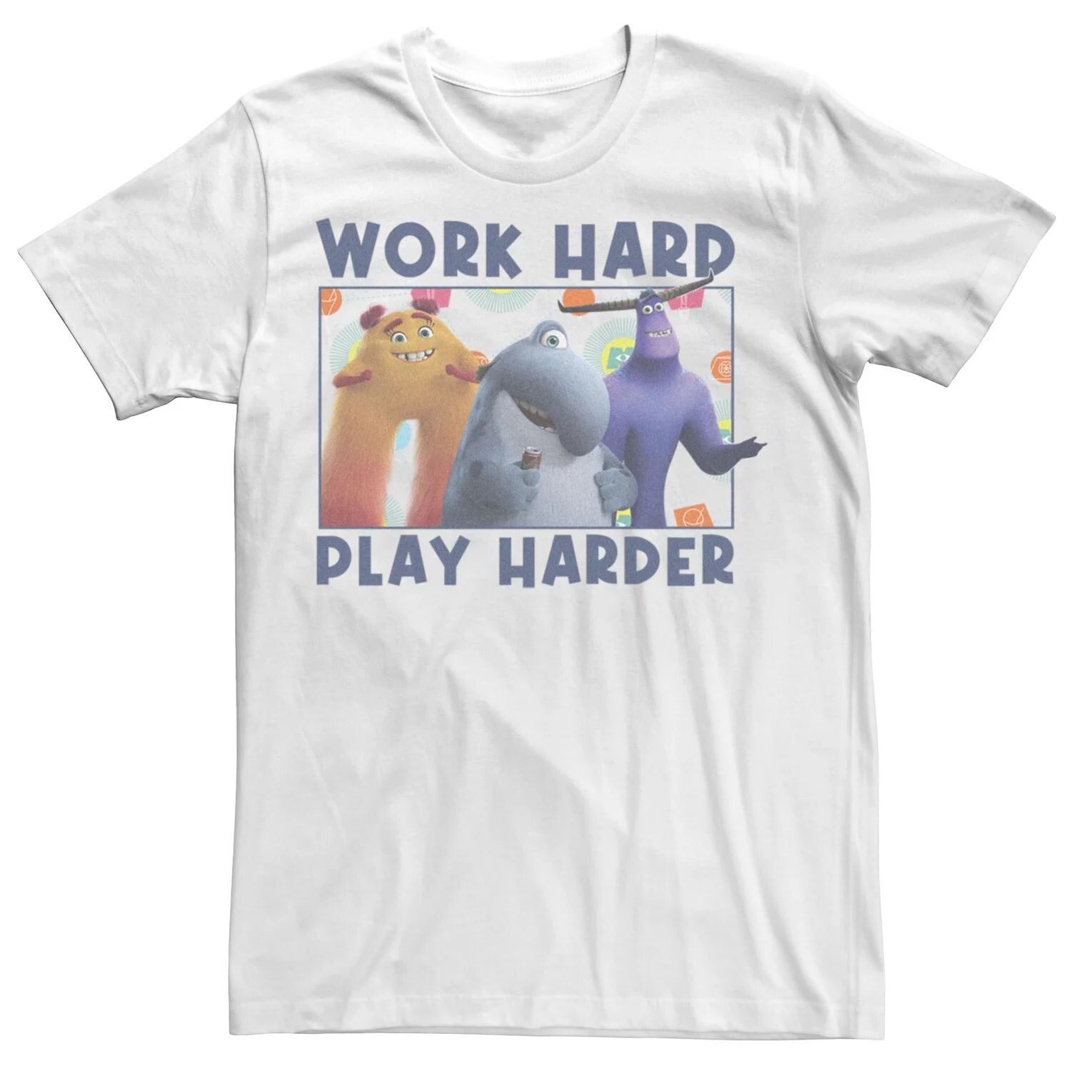 

Мужская футболка Disney/Pixar Monsters At Work Play Harder Quote Licensed Character