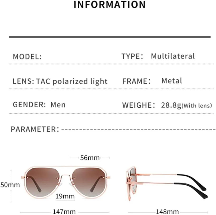 

Женские поляризованные солнцезащитные очки, мужские солнцезащитные очки UV400 с металлической оправой, солнцезащитные очки для вечеринок и путешествий HDUBFY, 1