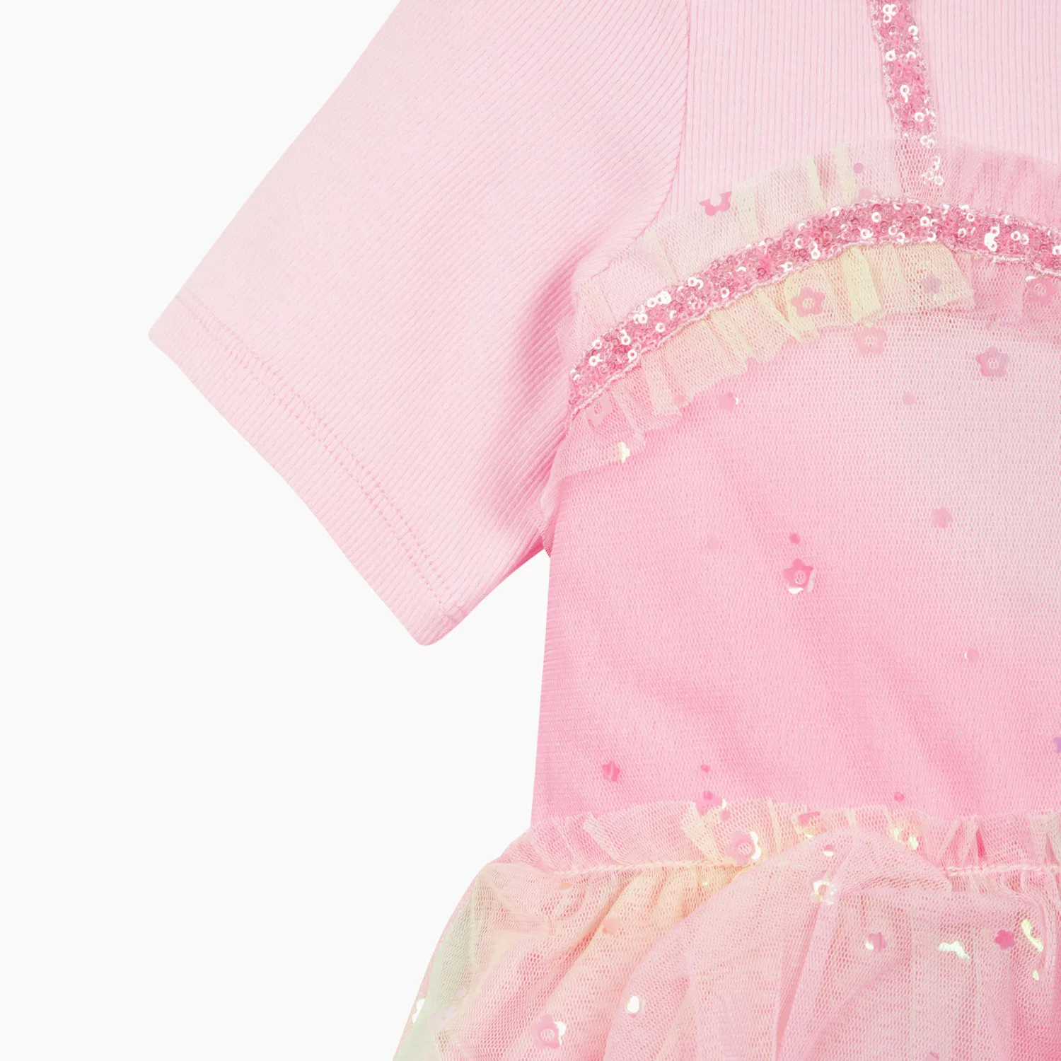 Детское платье с радужными цветами розовое от Benetton Kids — фото 3