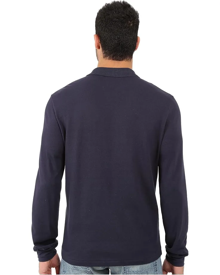 Поло Lacoste Long Sleeve Classic Pique Polo Shirt, Navy Blue — фото 3