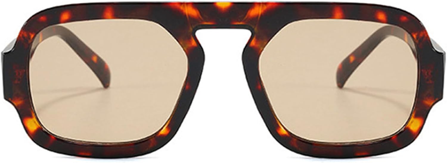 

Солнцезащитные очки Mirkcittle Trendy Square Aviator для женщин и мужчин, в стиле ретро с плоской оправой, классические стильные дизайнерские солнцезащитные очки, Tortoise/Light Brown Lens