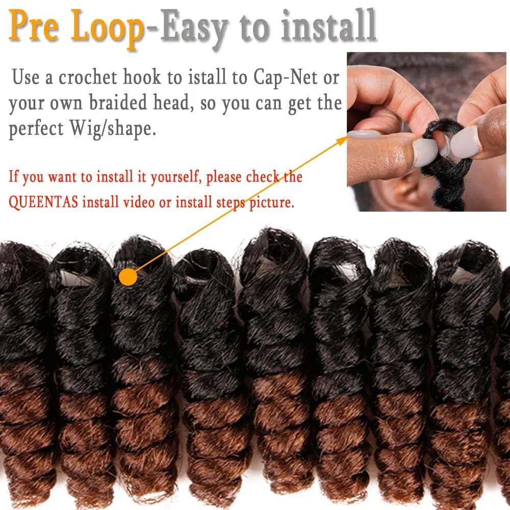 Короткие кудрявые волосы для афроплетения Gogo Curl, 3 упаковки от QUEENTAS Queentas, B-Black To Brown #1B30 — фото 3