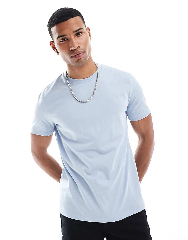 

Голубая футболка с круглым вырезом ASOS DESIGN Essential