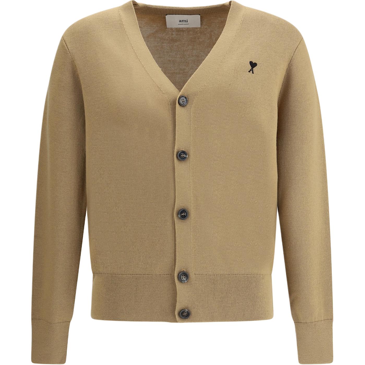 

Кардиган Ami Paris с вышивкой и застежкой на пуговицах AMIPARIS, бежевый