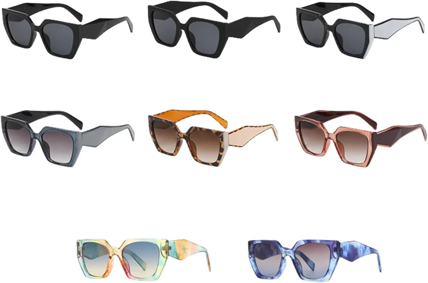 

Женские солнцезащитные очки в стиле панк, большие женские солнцезащитные очки с защитой от УФ-излучения UV400, градиентные очки, модные очки VVTWSSW, Flower-bluebrown