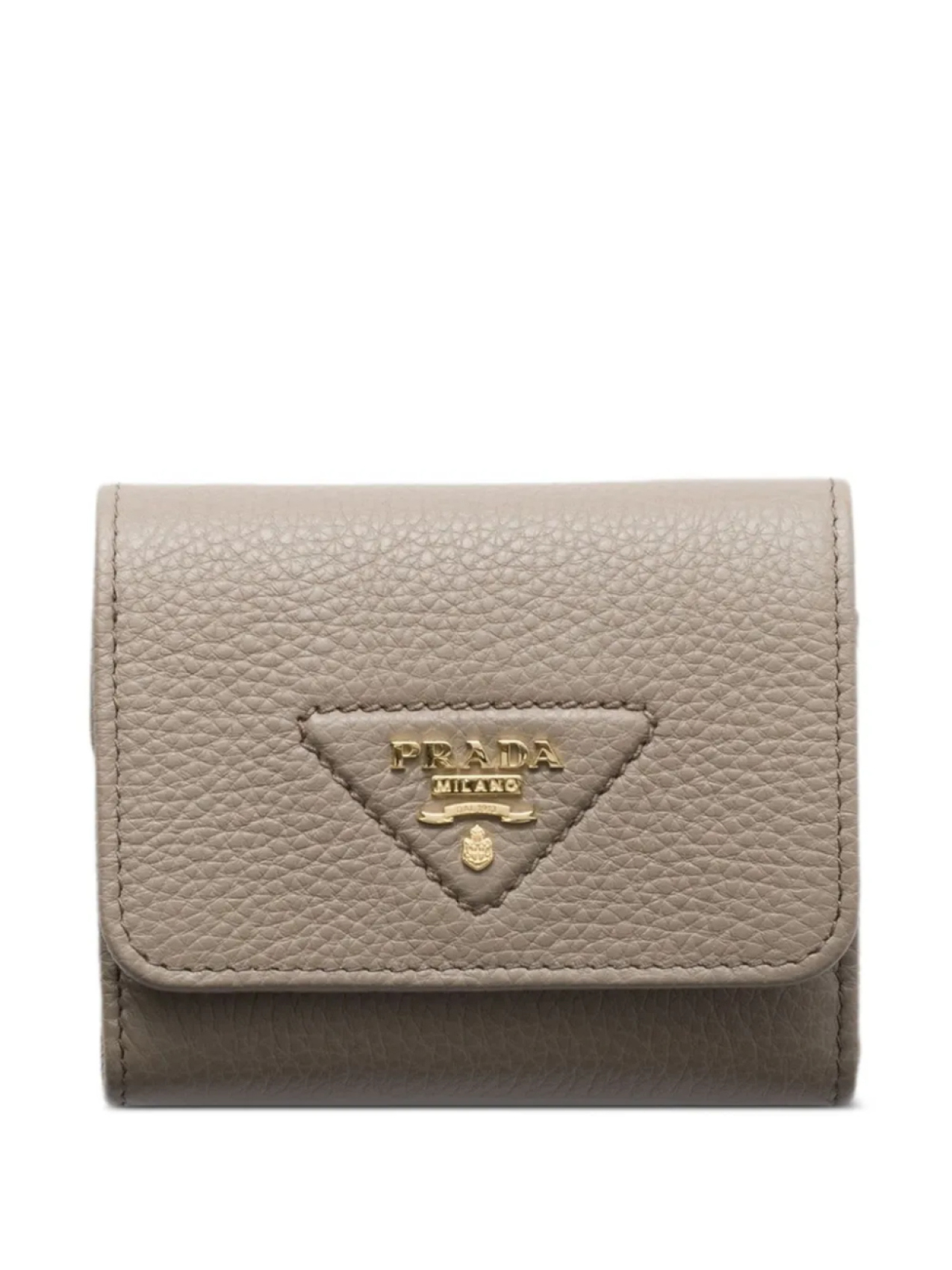 

Маленький кошелек с треугольным логотипом Prada, серый
