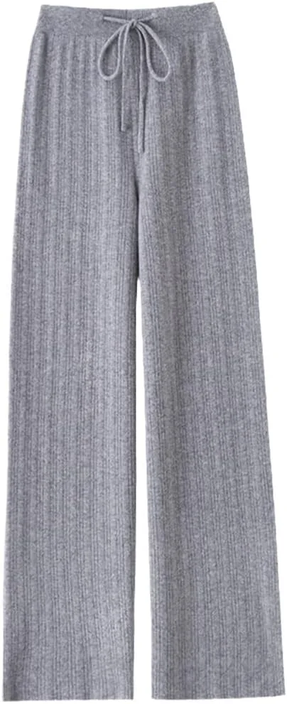 

Wvapzxx осенне-зимние женские брюки 100% wool, мягкие, с высокой талией, вязаные, свободные, утепленные, широкие