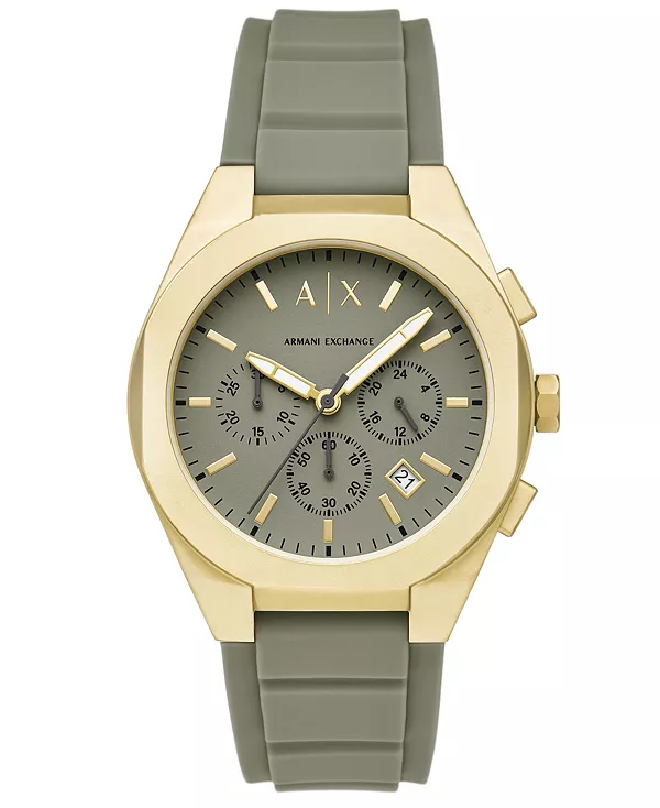 

Мужские часы Armani Exchange с синхронным хронографом, зеленые, силиконовые, 42 мм A|X Armani Exchange, green