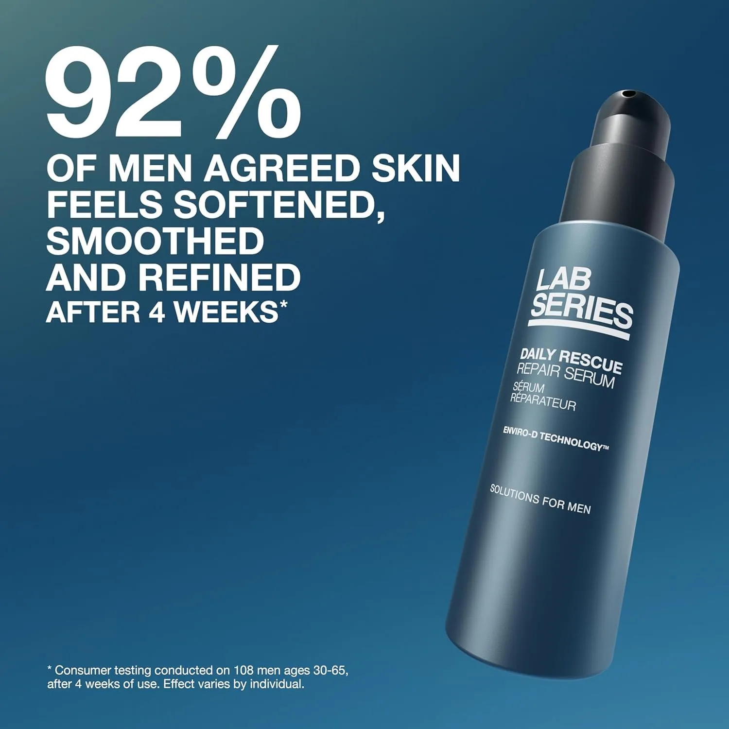 Набор для ухода за кожей лица Lab Series Men's Hydrating Skin Care Set - Daily Rescue Bundle Set - увлажняющий гель-крем 40 мл и восстанавливающая сыворотка для лица 40 мл — фото 3