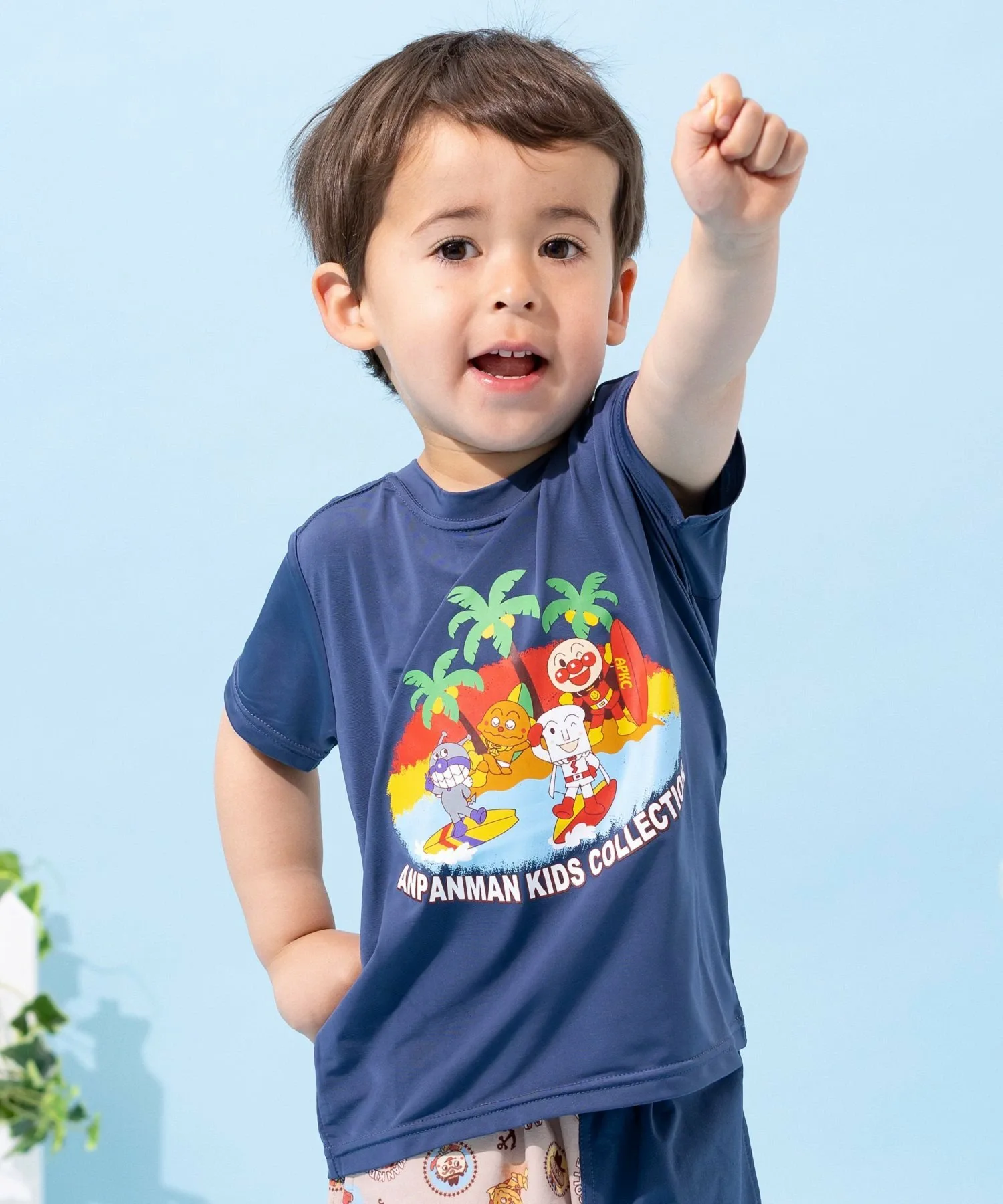 Футболка с принтом «Амфибийный серфинг» APKC/(K) Anpanman Kids Collection, Navy