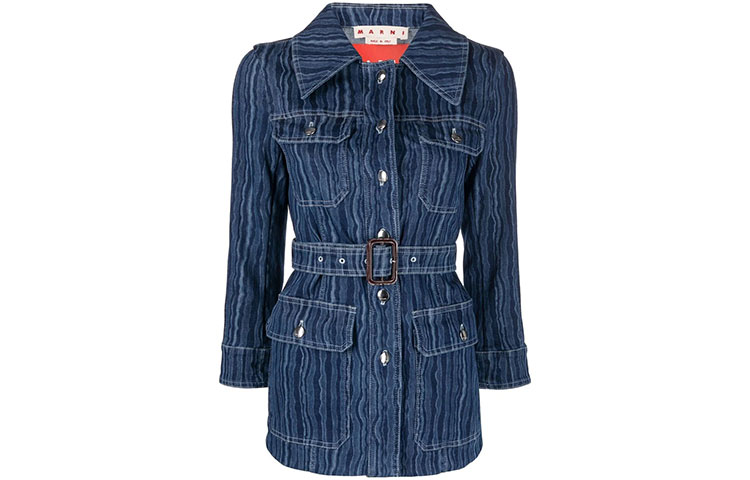 MARNI Джинсовая куртка женская синяя, Blue — фото 3