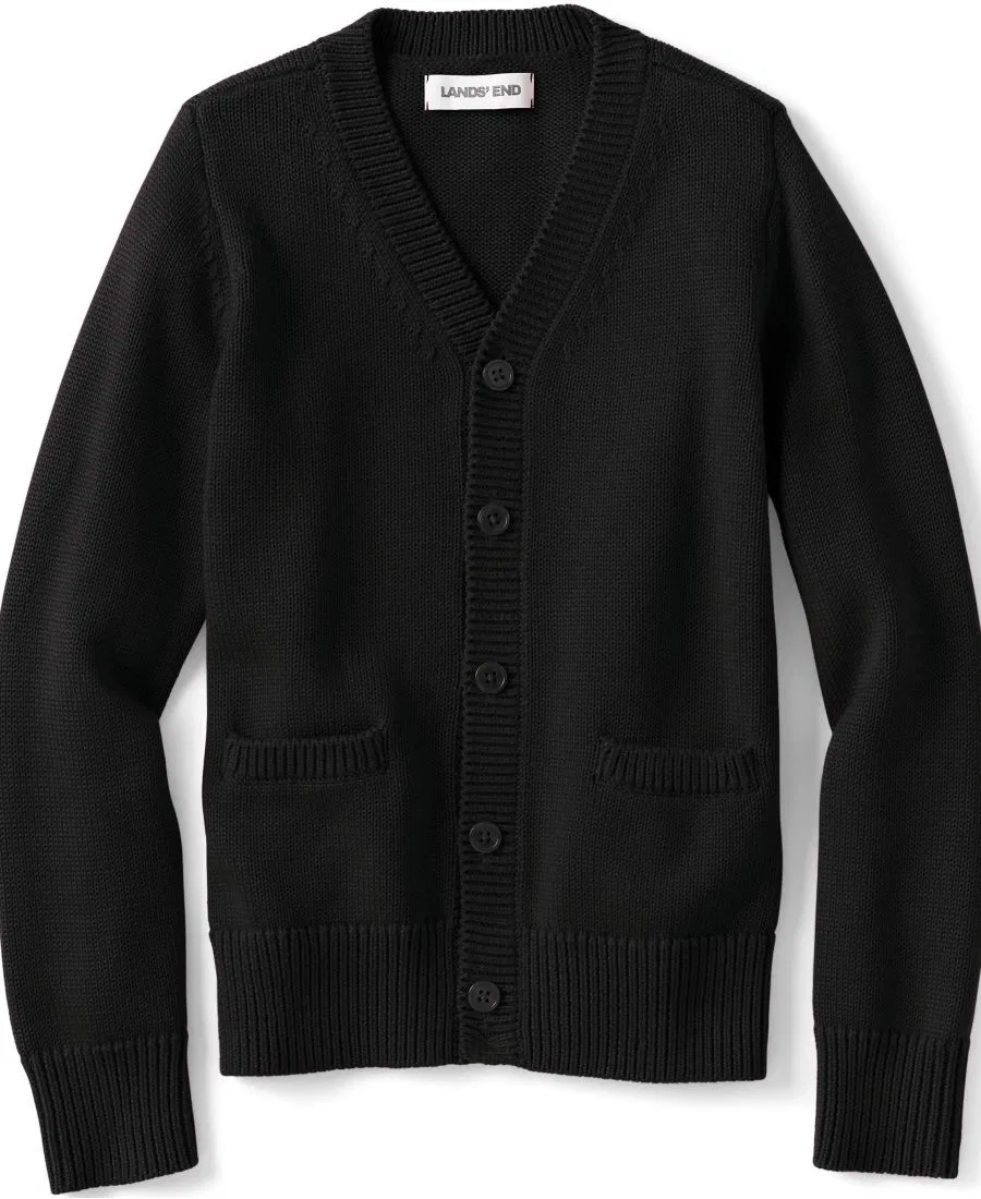 Кардиган Girls Legacy Varsity Lands' End, черный — фото 3